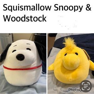 (2) Squishmallow Peanuts 12” - Snoopy and Woodstock